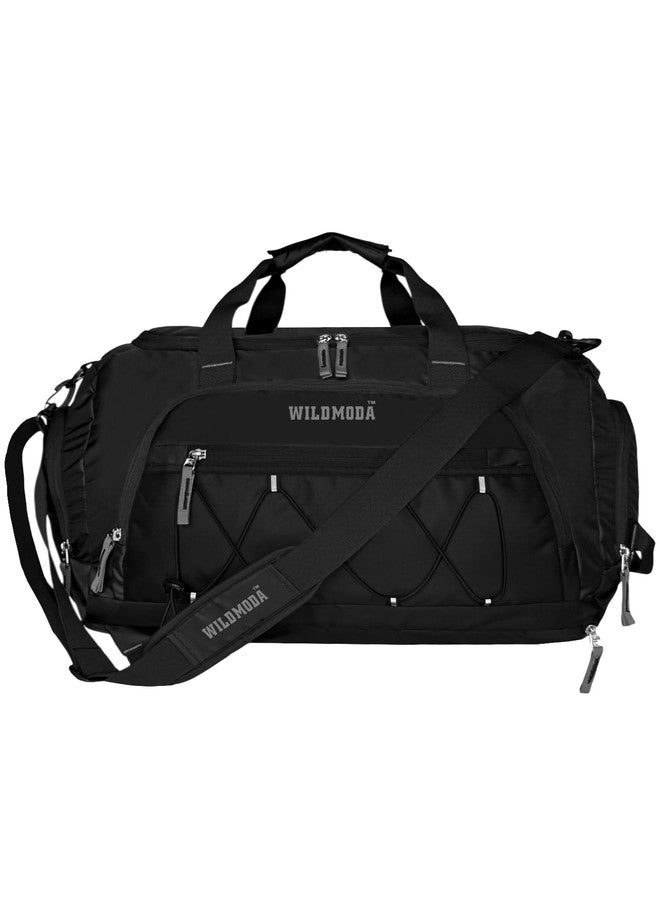 WILD MODA 50L Gym Duffel Bag | Large Travel Sports Bag for Men & Women (Black) - Image 1